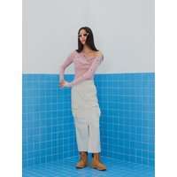 One Shoulder Slim Long Sleeve Top Pink One Shoulder Slim Long Sleeve Top Pink