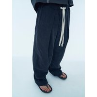 Textured Wide Trousers Black Textured Wide Trousers Black