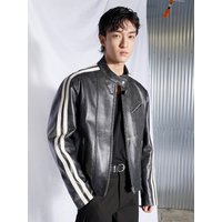 Washed Lambskin Bomber Jacket Washed Lambskin Bomber Jacket