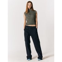 Classic Symbol Half Zipup Knit Vest [Multi Black]