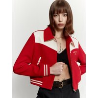 Color Block Varsity Jacket Red Color Block Varsity Jacket Red
