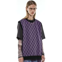 Checkerboard Two Faced Vest _ Purple Checkerboard Two Faced Vest _ Purple