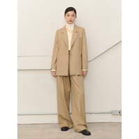 High-rise Pleated Wide-leg Wool Trousers