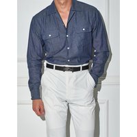 V-neck Denim Shirt