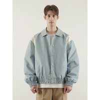 Nylon Varsity Jacket _ Light Blue