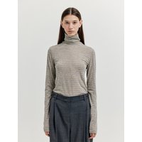 XAVA Turtleneck Jersey Top – GoldSilver Stripe