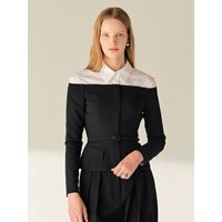 Wendie Off Shoulder Belted Jacket Detailed Blouse Wendie Off Shoulder Belted Jacket Detailed Blouse