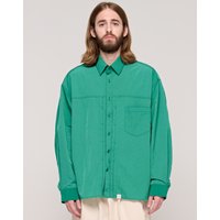 Nylon Lined Shirt Jacket _ Green Nylon Lined Shirt Jacket _ Green