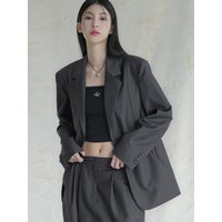 Curved Two Button Blazer Curved Two Button Blazer