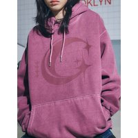 C Logo Star Pigment Hoodie _ Dusty Pink