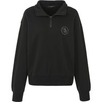 Unisex Napping Half Zip-Up Sweatshirt _ Black