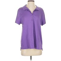 Lands’ End Short Sleeve Polo Shirt: Purple Tops – Size