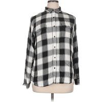 SO Long Sleeve Button Down Shirt: Silver CheckeredGingham Pattern Tops – Size X SO Long Sleeve Button Down Shirt: Silver CheckeredGingham Pattern Tops – Size X