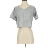 Romwe Short Sleeve Shirt: Gray Tops – Size