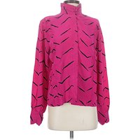 Jonathan Martin Long Sleeve Silk Top Pink ChevronHerringbone Pattern High Neck Tops – Used – Size