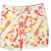 Board Shorts: Yellow Print Pattern Swimwear – Size