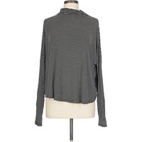 Double Zero Long Sleeve Top Black Stripes Pattern Turtleneck Tops – Used