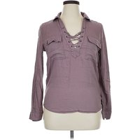 SO Long Sleeve Polo Shirt: Purple Tops – Size X SO Long Sleeve Polo Shirt: Purple Tops – Size X