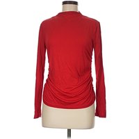 Elodie Long Sleeve Turtleneck: Red Tops