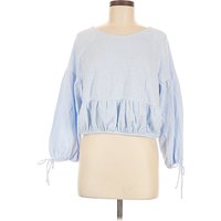 Aerie Long Sleeve Top Blue Ruffles Neckline Tops – Used Aerie Long Sleeve Top Blue Ruffles Neckline Tops – Used
