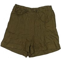 Sleeper Khaki Shorts: Green Solid Pattern Bottoms – Size