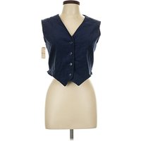 Sleeveless Button Down Shirt: Blue Tops – Size