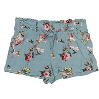 Jolt Shorts: Teal Floral Pattern Bottoms Jolt Shorts: Teal Floral Pattern Bottoms