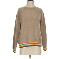 Jumper Cashmere Pullover Sweater: Tan Color Block Pattern Sweaters & Sweatshirts – Size