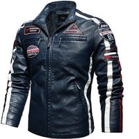 Men’s Vintage Motorcycle Jacket Fashion New Biker Leather Jacket Male Embroidery Bomber Coat Winter Fleece Pu Overcoat Men’s Vintage Motorcycle Jacket Fashion New Biker Leather Jacket Male Embroidery Bomber Coat Winter Fleece Pu Overcoat