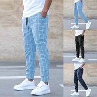 Men’s Four-Season Tapered Trousers – Smart Casual Plaid Pants With Stretch Waist Men’s Four-Season Tapered Trousers – Smart Casual Plaid Pants With Stretch Waist
