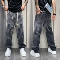 Streetwear Splatter Paint Jeans Unisex High-Waisted Wide Leg Denim With Graffiti Wash M-, s Hip Hop, Distressed Hem, Vintage Baggy Fit​ Streetwear Splatter Paint Jeans Unisex High-Waisted Wide Leg Denim With Graffiti Wash M-, s Hip Hop, Distressed Hem, Vintage Baggy Fit​