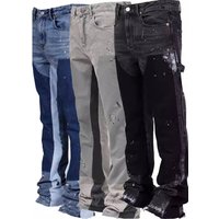 Men’s Japanese Vintage Washed Jeans – % Cotton Straight-Leg Denim Pants Black-GrayDeep Blue, S- Men’s Japanese Vintage Washed Jeans – % Cotton Straight-Leg Denim Pants Black-GrayDeep Blue, S-
