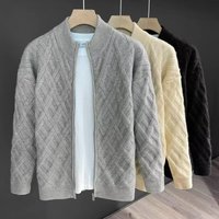 ​Men’s Plus Size Zip-Up Knit Cardigan – Lightweight Breathable Pullover Jacket For Casual & Business Wear Black, Grey, Beige​ ​Men’s Plus Size Zip-Up Knit Cardigan – Lightweight Breathable Pullover Jacket For Casual & Business Wear Black, Grey, Beige​