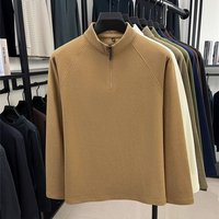 Men’s Clothing Thermal Long Sleeve Shirt, Fleece-Lined Winter Base Layer, Soft Brushed Fabric, High Neck Zip-Up Sweatshirt, Warm Casual Pullover