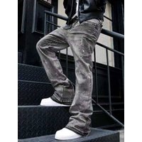 Military Camo Flare Jeans For Men Vintage Streetwear, Baggy Silhouette & s YK Aesthetic S-, Mid-Rise, Distressed Detailing​ Military Camo Flare Jeans For Men Vintage Streetwear, Baggy Silhouette & s YK Aesthetic S-, Mid-Rise, Distressed Detailing​