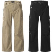 Men’s Clothing Vintage Wide-Leg Jeans Washed Denim Pants Retro & Comfortable​
