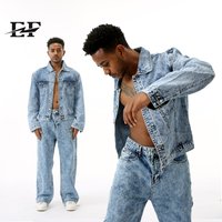 Men’s Clothing New Products Hong Kong Style Retro Short Denim Jacket Straight Loose Jeans Set Trendy Men’s Clothing New Products Hong Kong Style Retro Short Denim Jacket Straight Loose Jeans Set Trendy