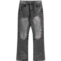 Men’s Clothing Retro Vintage Washed Black Flared Jeans