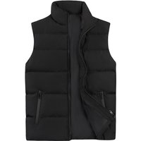 Men’s Quilted Vest Thickened Polyester Puffer Sleeveless Jacket, Oversized Fit With Side Pockets M- Streetwear Layering Piece​