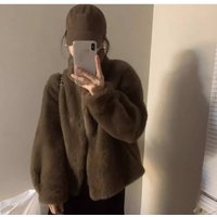 ​​Faux Fur-Trimmed Vegan Leather Jacket Short Puffer Coat With Stand Collar S-, Chic Colors, Cruelty-Free Winter Essential​​ ​​Faux Fur-Trimmed Vegan Leather Jacket Short Puffer Coat With Stand Collar S-, Chic Colors, Cruelty-Free Winter Essential​​