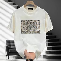 Men’s Clothing Pure Cotton Printed Short Sleeved Casual Round Neck T Shirt Men’s Clothing Pure Cotton Printed Short Sleeved Casual Round Neck T Shirt