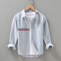 Spring And Autumn Cotton Oxford Solid Color Square Neck Long Sleeve Shirt Men’s Shirt Men’s Casual Basic Youth Shirt Trend Spring And Autumn Cotton Oxford Solid Color Square Neck Long Sleeve Shirt Men’s Shirt Men’s Casual Basic Youth Shirt Trend