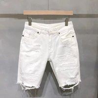 Men’s Clothing Ripped denim shorts men’s summer thin loose straight cat whisker white five-point pants trendy brand mid-length pants Men’s Clothing Ripped denim shorts men’s summer thin loose straight cat whisker white five-point pants trendy brand mid-length pants