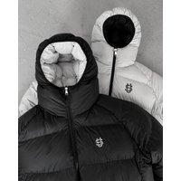 Gothic Hip-Hop Reversible Puffer Jacket, High-Street Embroidered Coat, Minimalist Winter Outerwear Gothic Hip-Hop Reversible Puffer Jacket, High-Street Embroidered Coat, Minimalist Winter Outerwear