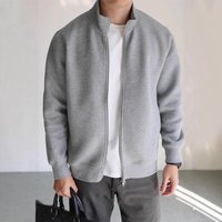 Men’s Stand Collar Zip-Up Jacket Minimalist Streetwear Pullover In BlackGreyNavy