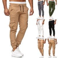 Autumn New Elastic Waist Pockets Drawstring Pencil Pants Man Fashion Jogging Cargo Pants Running Trousers Brand Clothing