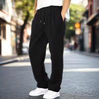 ​Men’s Fleece-Lined Casual Pants Straight Fit Winter Warm Joggers With Elastic Waistband For Daily Wear Black, Grey, Khaki, White​ ​Men’s Fleece-Lined Casual Pants Straight Fit Winter Warm Joggers With Elastic Waistband For Daily Wear Black, Grey, Khaki, White​