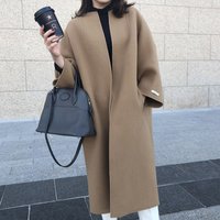 Minimalist Japanese-Style Coat Oversized Straight-Cut Trench In Pure Colors BlackBeigeNavy Minimalist Japanese-Style Coat Oversized Straight-Cut Trench In Pure Colors BlackBeigeNavy