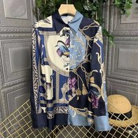 From The Show To Street Shooting, It’s So Beautiful ~ Printed Imitation Silk Shirt From The Show To Street Shooting, It’s So Beautiful ~ Printed Imitation Silk Shirt