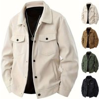Men’s Corduroy Jacket Single Breasted Casual Sports Fashion With Pocket Lapel Long Sleeved Shirt
